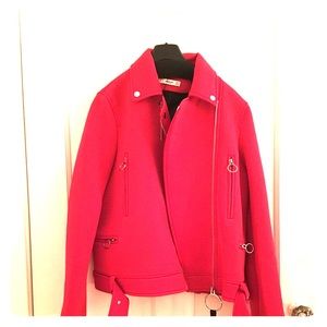 Mango red moto jacket